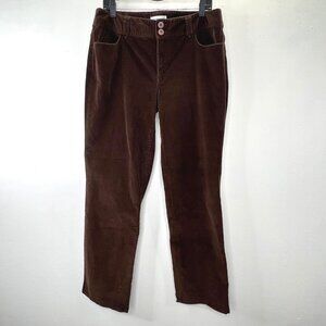 Christopher & Banks Corduroy Jeans Pants 12 Brown Straight Boot Cut Boho Grunge